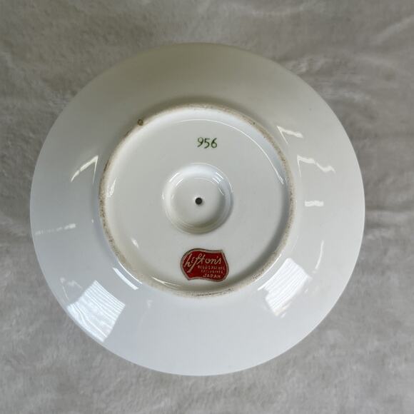 Lefton Handpainted Jelly/Jam Dish, Americana Rose Design 5”x 5” w/o Spoon Chrty - Picture 10 of 14